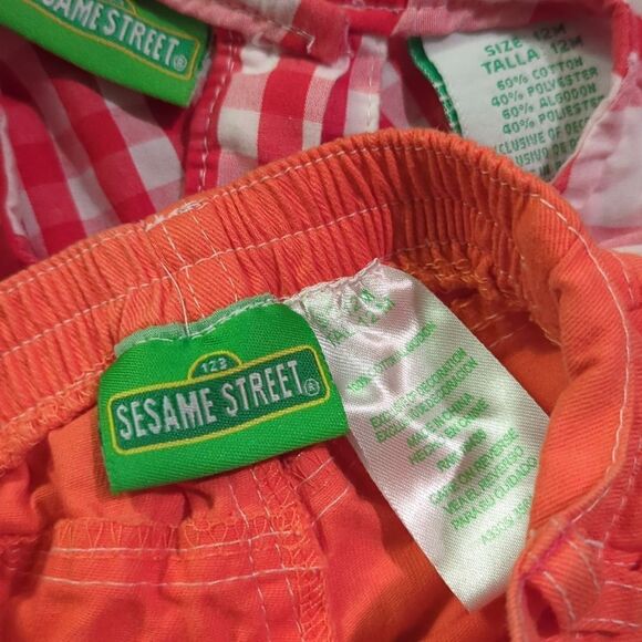 Sesame Street Y2K Elmo red white checkered outfit size 12 months - Picture 2 of 5